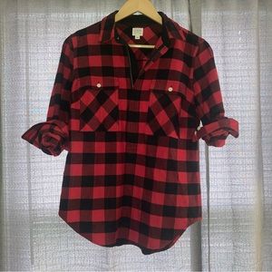 Jcrew Buffalo plaid zip flannel